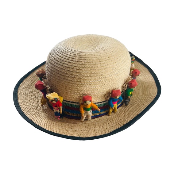 VINTAGE Straw Hat / Guatemalan Doll Hat - Picture 2 of 11